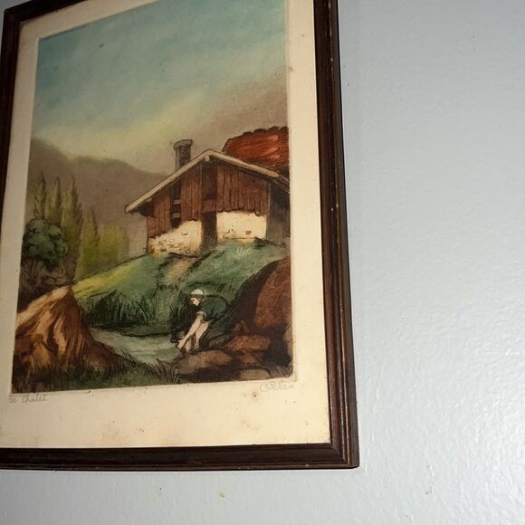 Original 1935 signed print Le Chalet - Picture 2 of 8